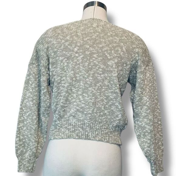 Vintage Tan Cream Appliqué Sweater Medium Floral Indie Cottage Knit Boat - Picture 4 of 6